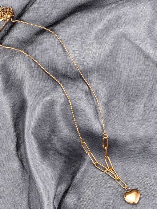 A TEEM Titanium Smooth Heart Minimalist Pendant Necklace 3