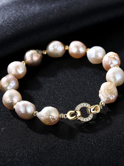 Mixed color length 9d03 925 Sterling Silver Freshwater Pearl Bracelet