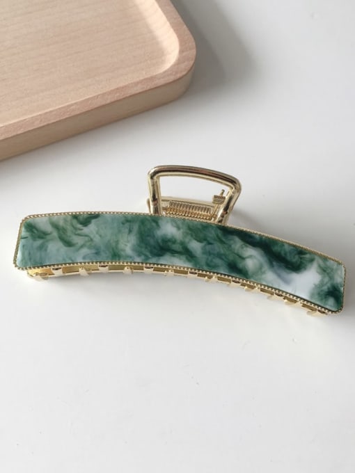 Ink green 10.3cm Cellulose Acetate Vintage Geometric Alloy Jaw Hair Claw