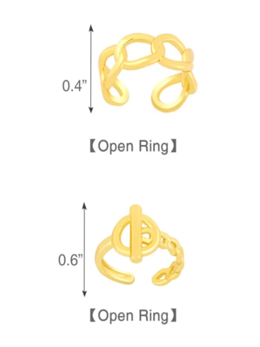 CC Brass Hollow Geometric Minimalist Band Ring 4