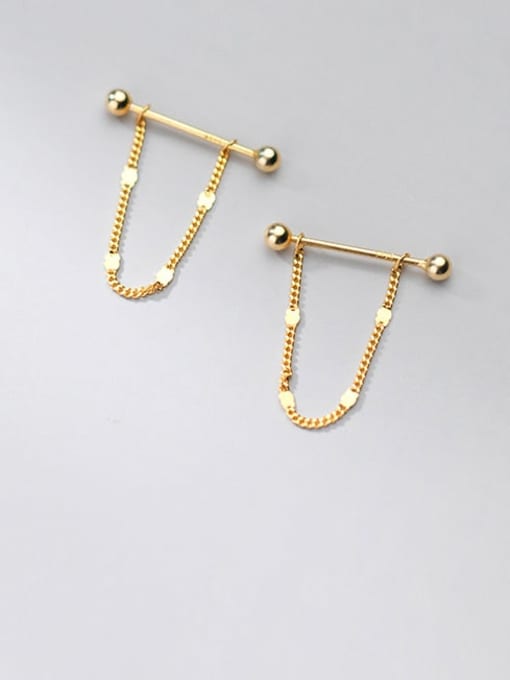 gold 925 Sterling Silver Tassel Minimalist Drop Earring