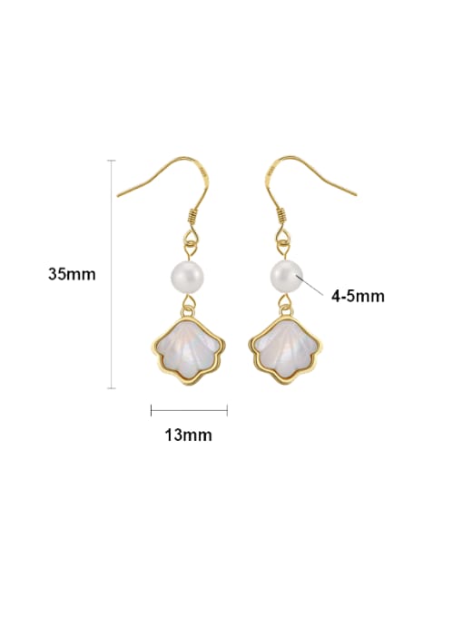 RINNTIN 925 Sterling Silver Imitation Pearl Irregular Trend Hook Earring 2