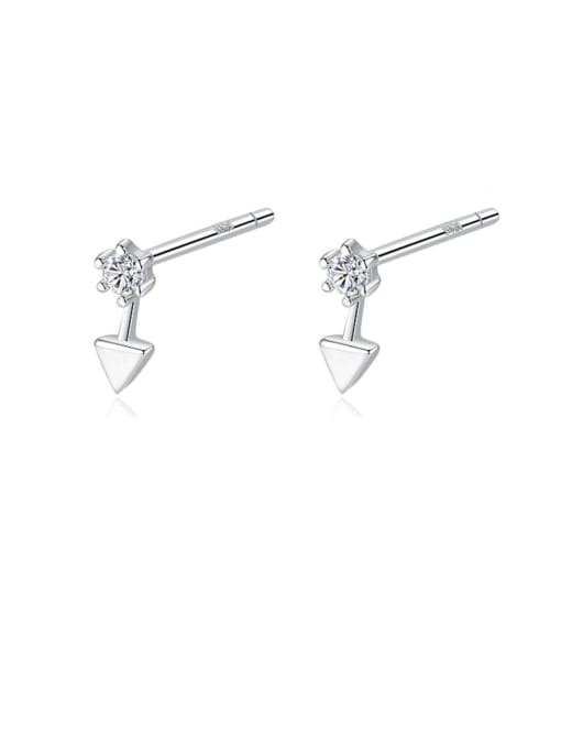 CCUI 925 Sterling Silver Cubic Zirconia Triangle Minimalist Stud Earring 0