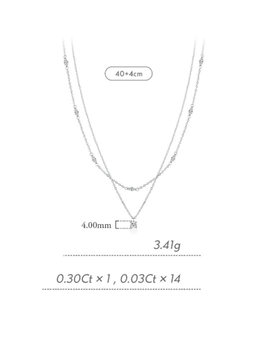 MODN 925 Sterling Silver Moissanite Geometric Minimalist Multi Strand Necklace 2