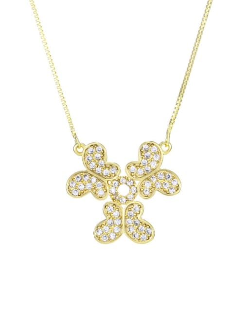 14k Gold Plated Alloy Cubic Zirconia Butterfly Minimalist Necklace