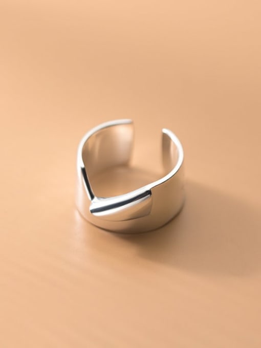 Rosh 925 Sterling Silver Smooth Geometric Minimalist Band Ring 2