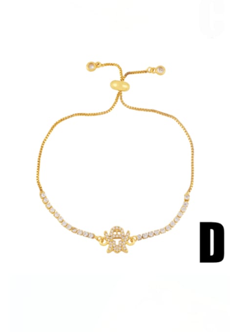 CC Brass Cubic Zirconia Smiley Minimalist Adjustable Bracelet 4
