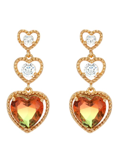 XP Alloy Crystal Heart Dainty Drop Earring