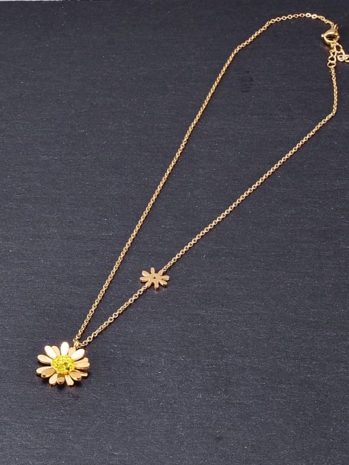 A TEEM Titanium Flower Minimalist pendant Necklace 1
