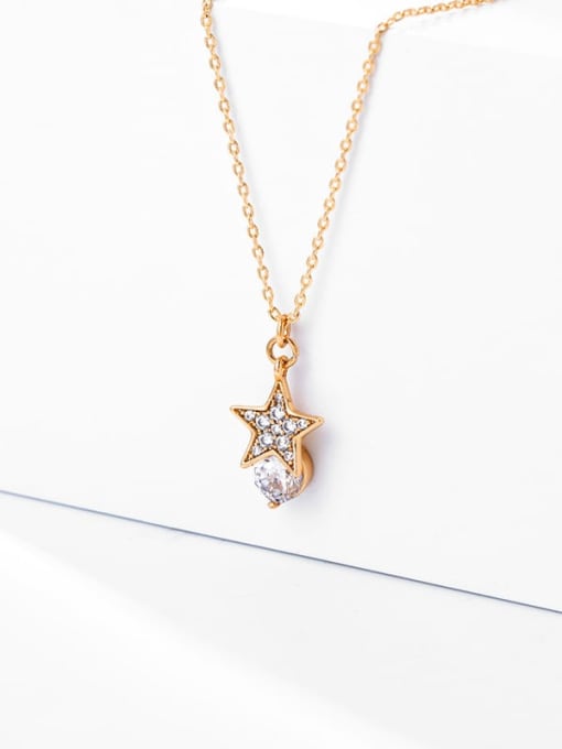XP Alloy Cubic Zirconia Star Dainty Necklace 1