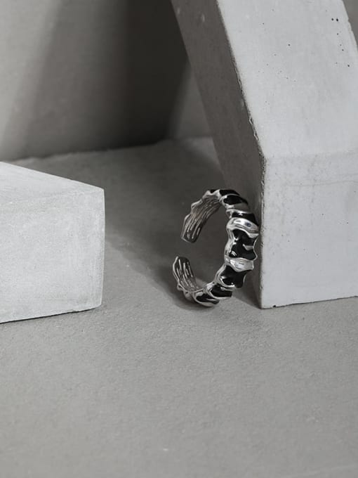 DAKA 925 Sterling Silver Geometric Vintage Band Ring 1