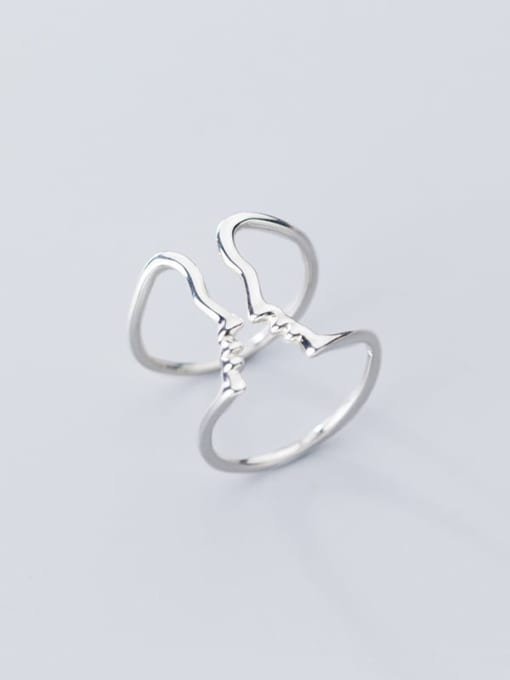 Rosh 925 Sterling Silver  Hollow Geometric Minimalist Free Size Ring