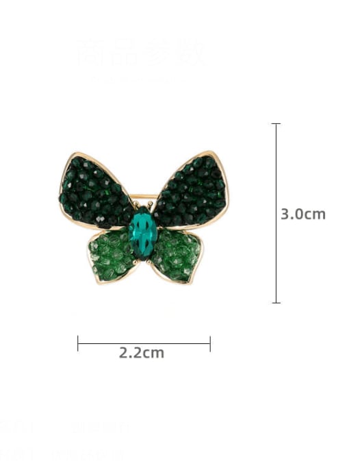Luxu Brass Rhinestone Butterfly Minimalist Brooch 3