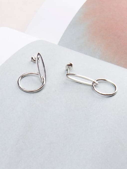 Boomer Cat 925 Sterling Silver Hollow Round  Minimalist Drop Earring 2