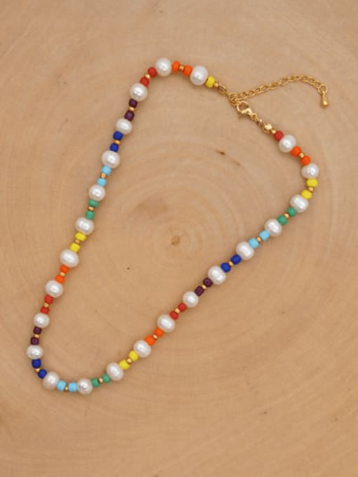 MMBEADS Freshwater Pearl Multi Color Miyuki beads Pure handmade Necklace 3