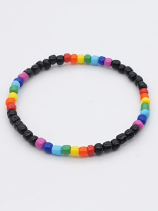 QT B200179D Multi Color Glass Bead   Bohemia Handmade Beading Stretch Bracelet
