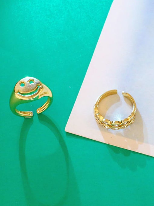 CC Brass Smiley Hip Hop Band Ring 2