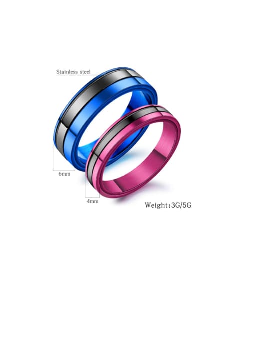 Open Sky Stainless Fashion Simple Steel couple ring 4
