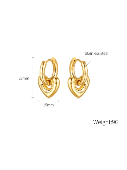 GE844 Steel Earrings Gold Stainless steel Pentagram Minimalist Huggie Earring