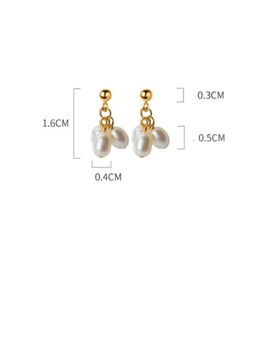 Rosh 925 Sterling Silver Imitation Pearl  Irregular Minimalist Drop Earring 3