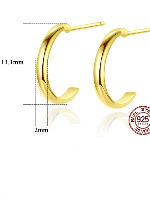 CCUI 925 Sterling Silver Geometric Minimalist Stud Earring 4
