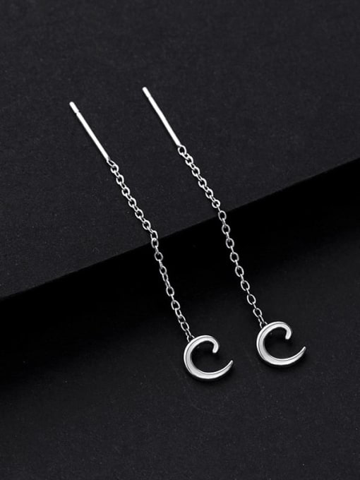 ES2139 ES2164【C】 925 Sterling Silver Letter Minimalist Threader Earring