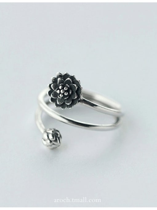 Rosh 925 Sterling Silver Flower Vintage Stackable Ring