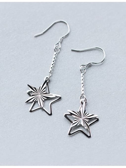 Rosh 925 Sterling Silver Pentagram Trend Hook Earring 3