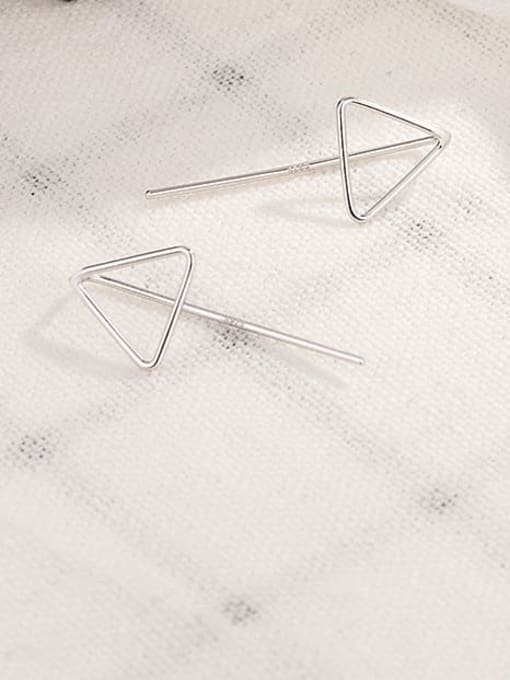 HAHN 925 Sterling Silver Hollow Triangle Minimalist Stud Earring 3