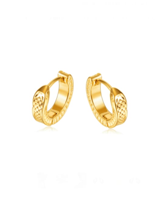 770 gold plated earrings Stainless steel Geometric Hip Hop Huggie Earring