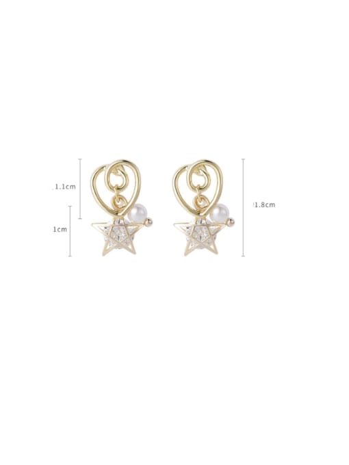 Girlhood Alloy With Imitation Gold Plated Fashion Star Drop Earrings 1