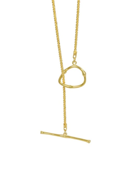 golden 925 Sterling Silver Geometric Minimalist Lariat Necklace