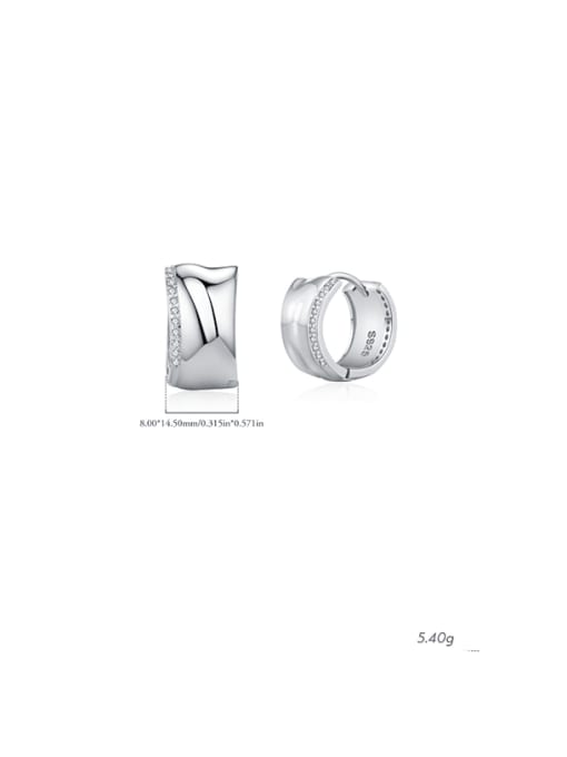 MODN 925 Sterling Silver Geometric Minimalist Huggie Earring 2