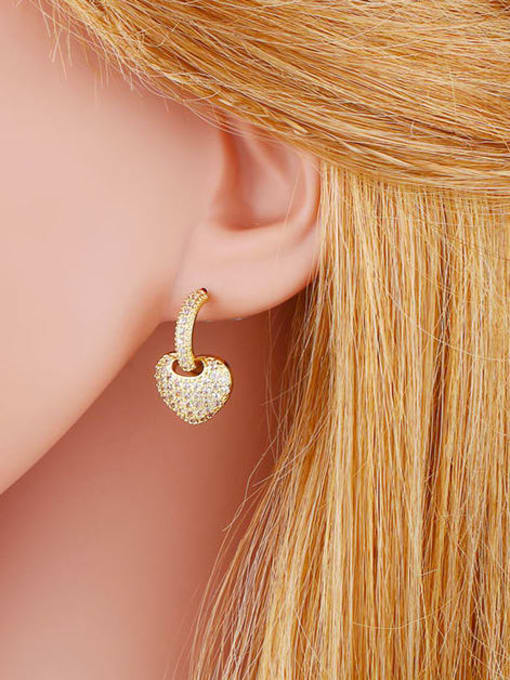 CC Brass Cubic Zirconia Star Bohemia Huggie Earring 1