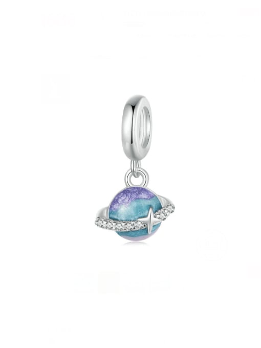 SCX150 925 Sterling Silver Enamel Planet Dainty DIY Pendant