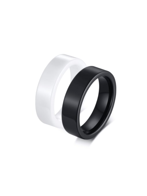 CONG Ceramic Geometric Minimalist Band Ring 0