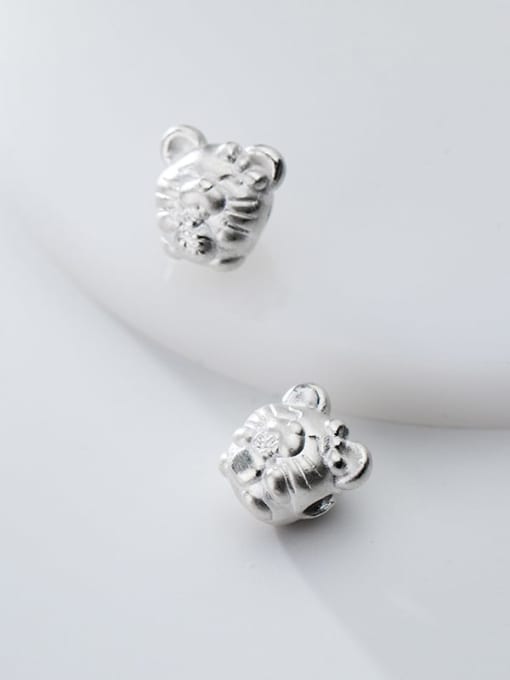 FAN 999 Fine Silver With White Gold Plated Cute  Mouse Beads Diy Accessories 3