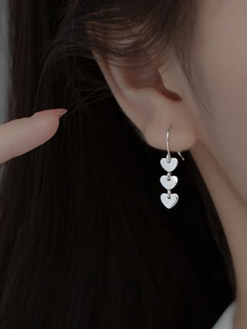 Rosh 925 Sterling Silver Heart Minimalist Hook Earring 1