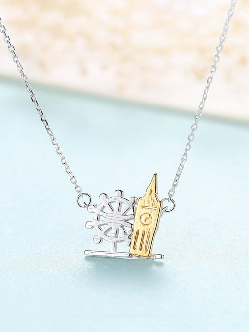 CCUI 925 sterling silver simple personalized building, necklace 3