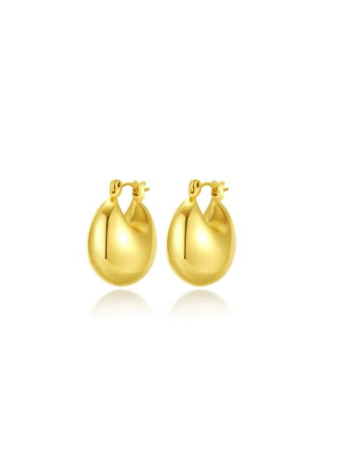 E23060305 18K Brass Geometric Minimalist Huggie Earring