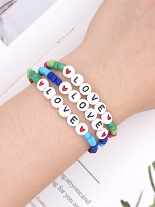 Roxi Stainless steel MGB  Bead Multi Color Letter Bohemia Stretch Bracelet 1