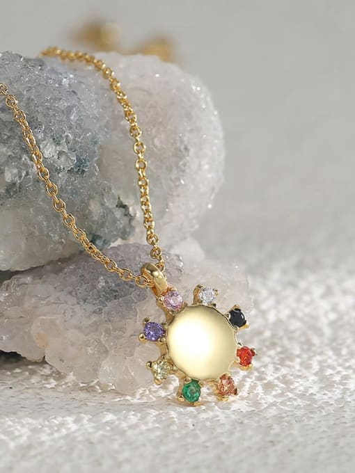CHARME Brass Opal Geometric Vintage Necklace 2