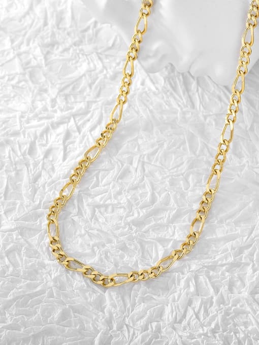 CHARME Brass Holllow Geometric   Chain Minimalist Necklace 1