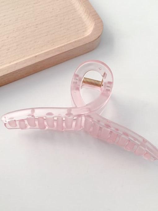 Pink Cellulose Acetate Minimalist  Alloy  Matte Translucent Jaw Hair Claw