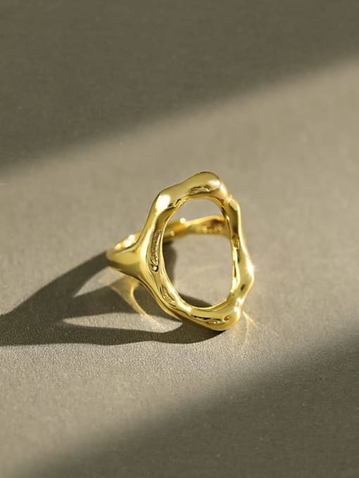 DAKA 925 Sterling Silver Hollow Geometric Minimalist Band Ring