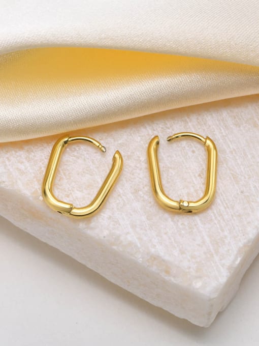 gold Stainless steel Geometric Minimalist Huggie Earring