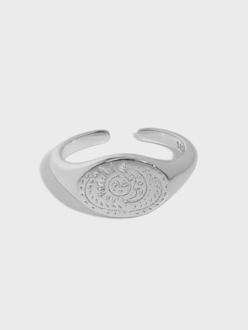 DAKA 925 Sterling Silver Geometric Vintage Band Ring