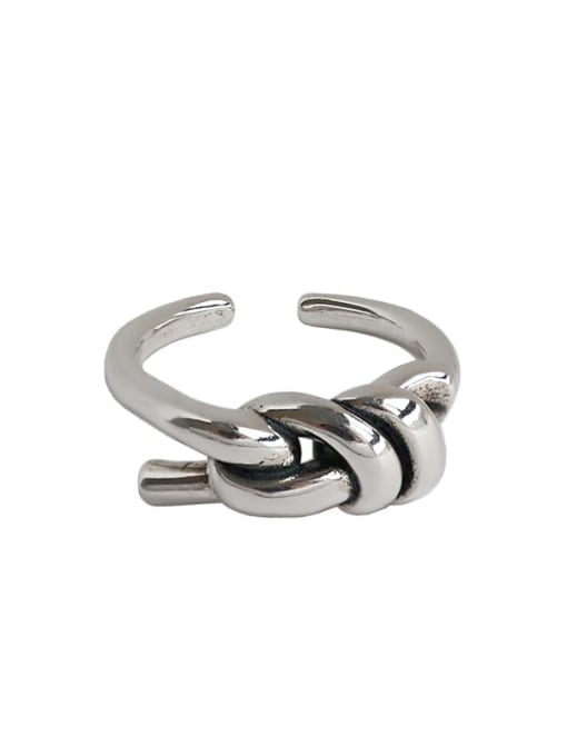 DAKA 925 Sterling Silver Irregular Knot Vintage Band Ring 3
