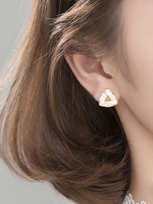 Rosh 925 Sterling Silver Enamel Geometric Minimalist Stud Earring 2