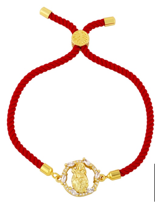 CC Brass Cubic Zirconia Religious Vintage Woven Bracelet 2
